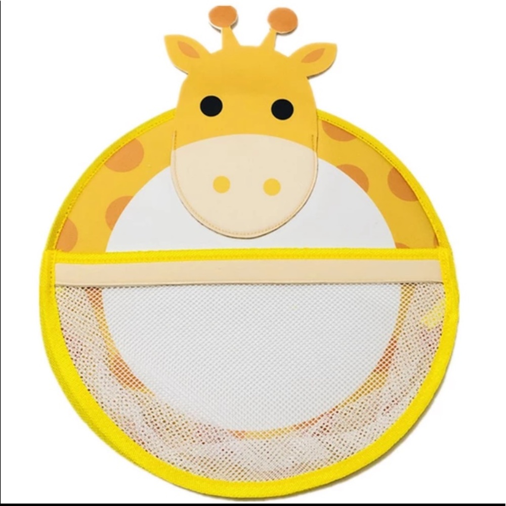 Beebeerun Mesh Hanging Bath Toy Organizer Bag Giraffe 1 Piece Yellow White